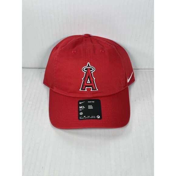 Size M/L Los Angeles Angels Nike Club Cap Red Adjustable Baseball Hat NWT - Picture 1 of 5